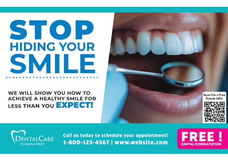 Cosmetic dentistry postcard design DNCD-PO-1003