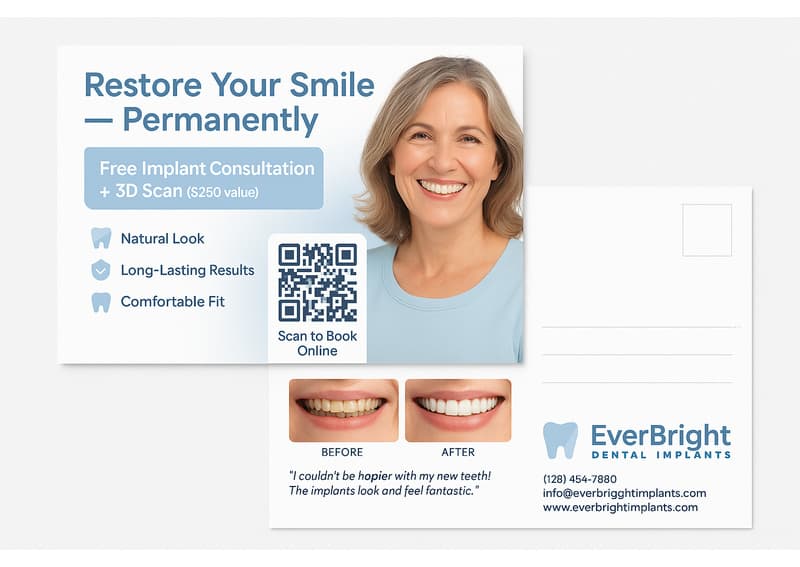 Dental implants postcard design DNDI-PO-1002