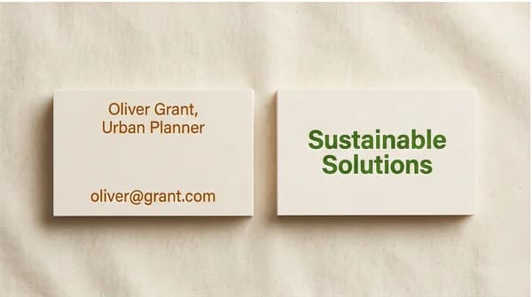 Front and back views of a coordinated two-sided business card.