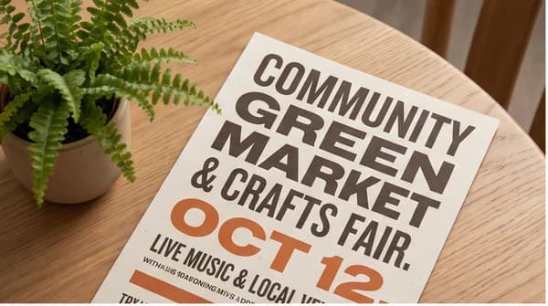 A bold printed flyer for a fictional local community event.