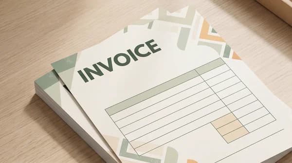 A printed business form with structured blank fields and fictional branding.