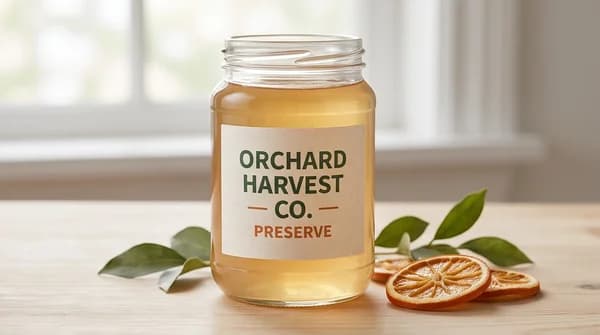 A custom printed label on a fictional jar with no regulated health claims.