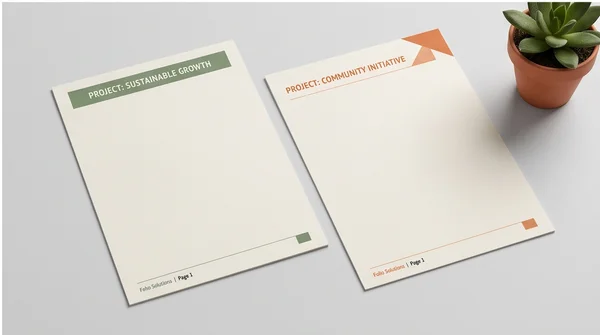 Two custom letterhead designs with different clean header and footer placements.