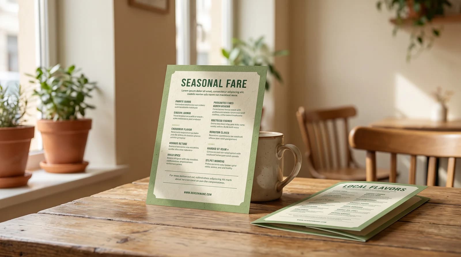 Menus product example
