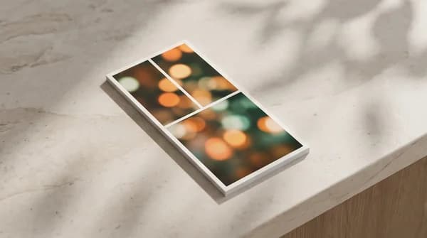 A printed event-promotion rack card on a clean counter.