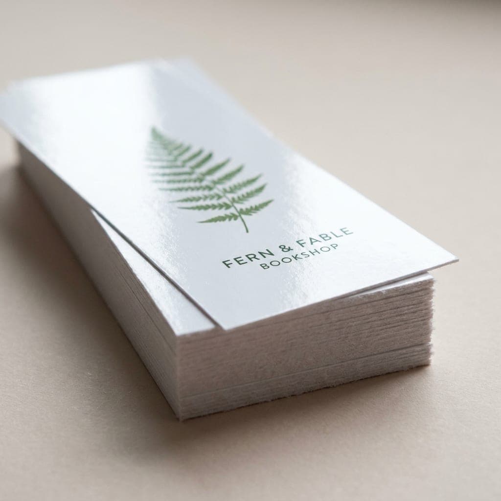 Printed samples showing 14 pt. Gloss paper