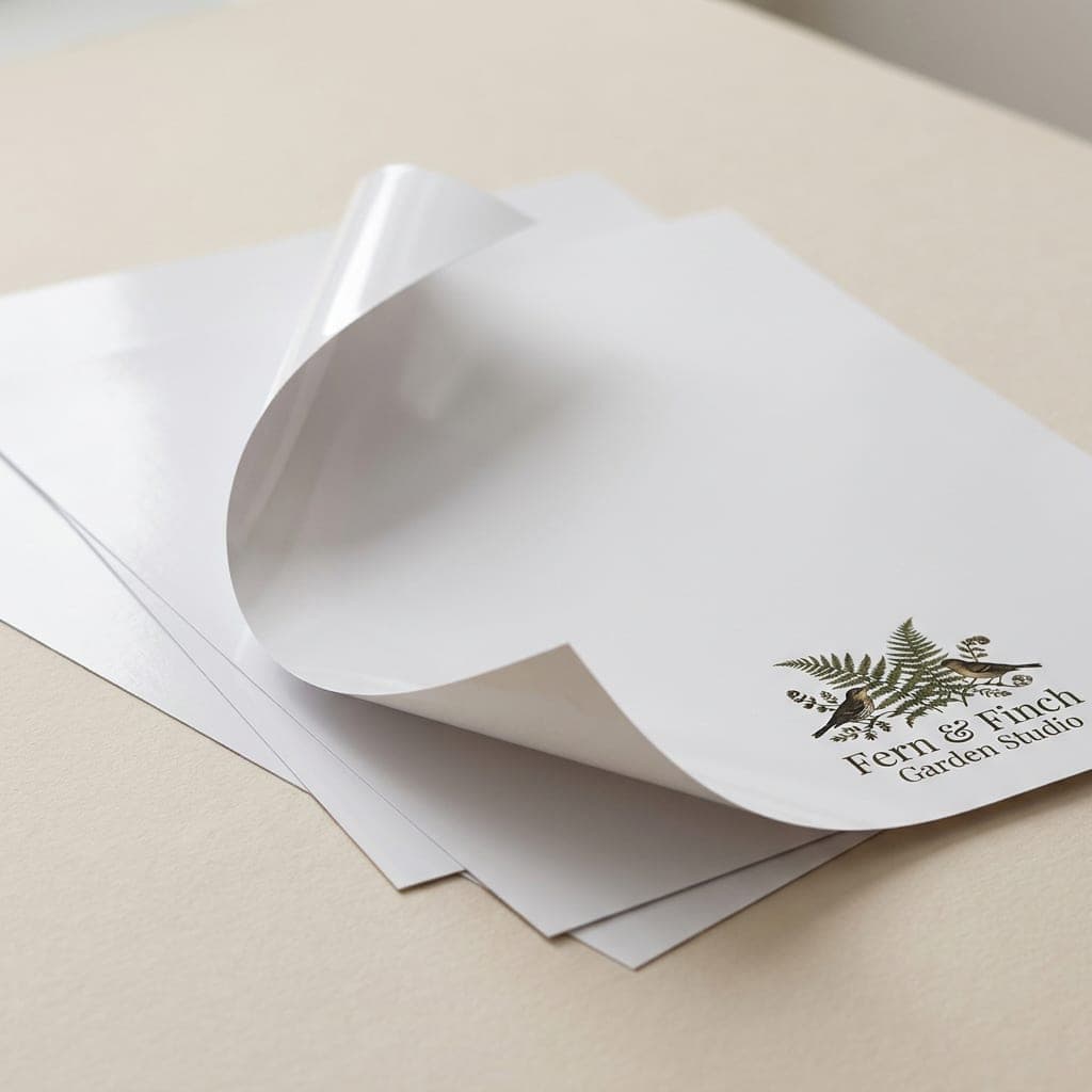 Printed samples showing Gloss Book paper