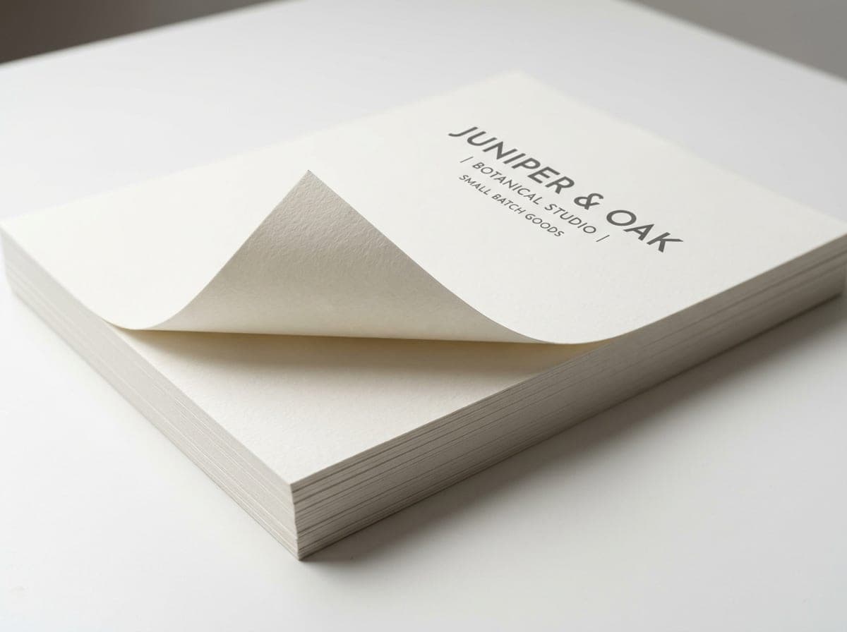 Printed samples showing 80 lb. Matte Text paper