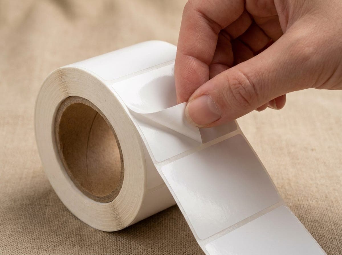 Printed samples showing White Removable Label paper