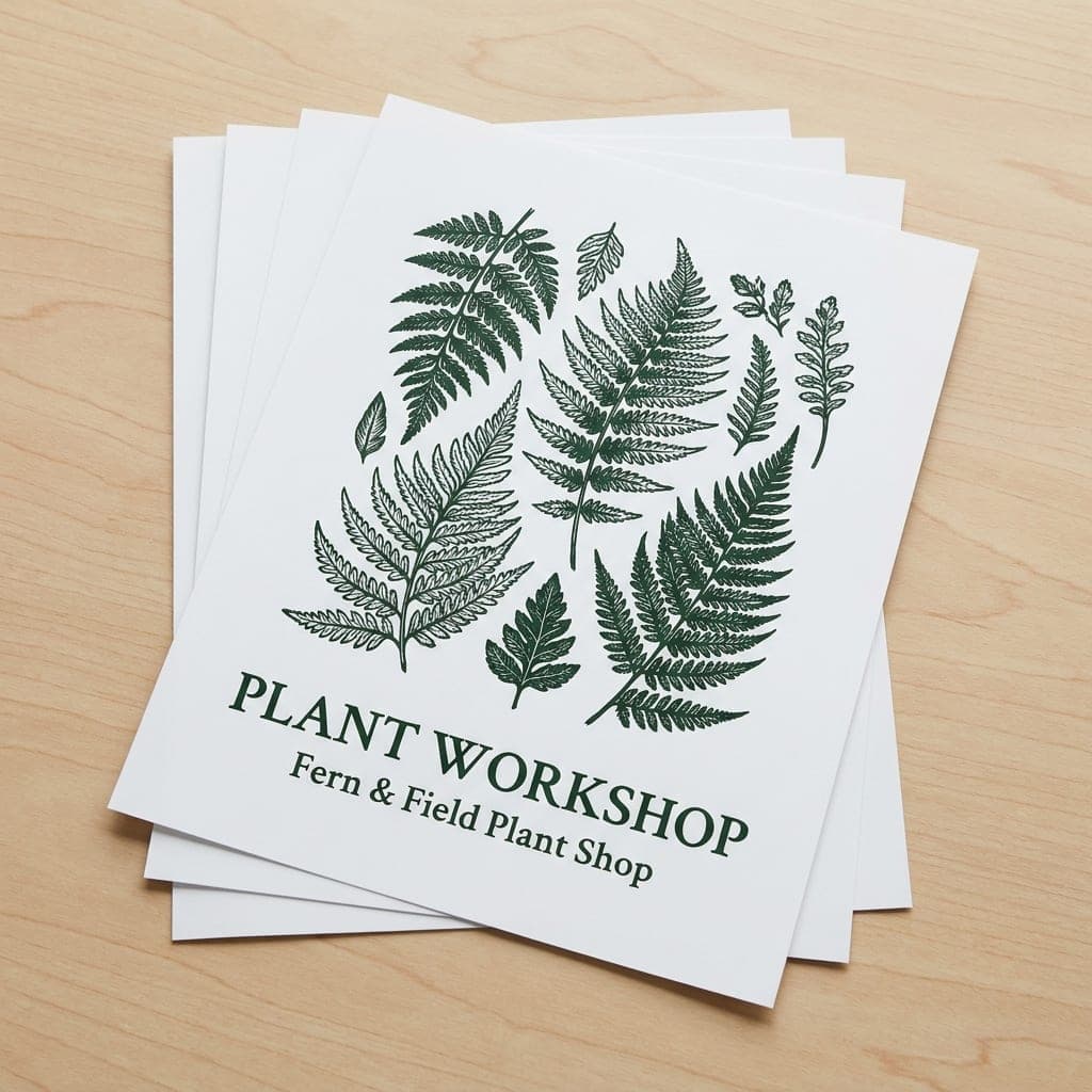 Printed samples showing 60 lb. Offset paper