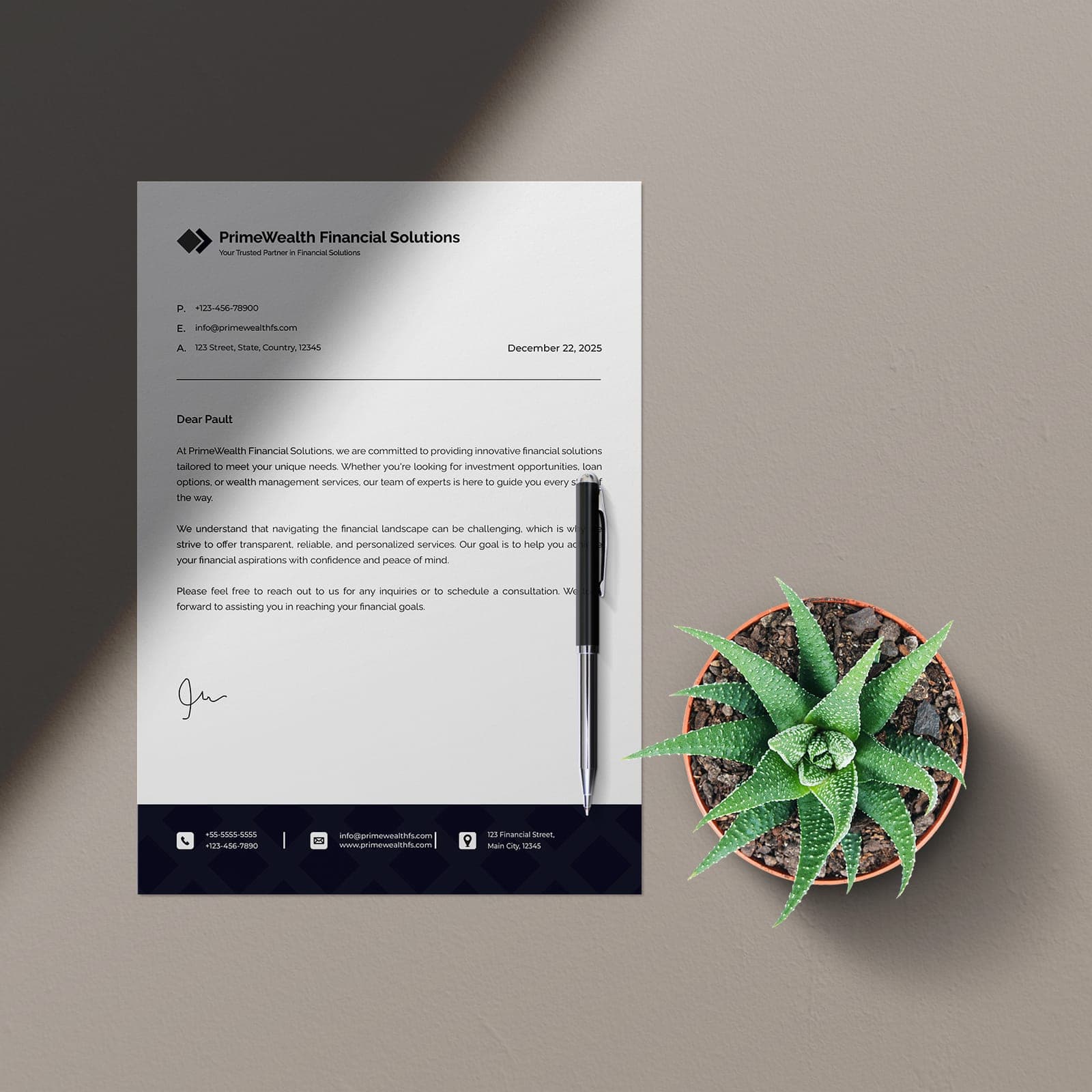 Letterhead print samples
