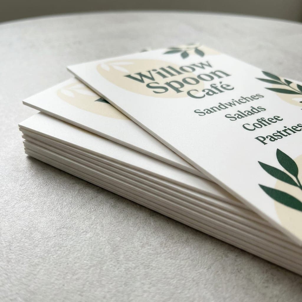 Printed samples showing 14 mil Synthetic paper
