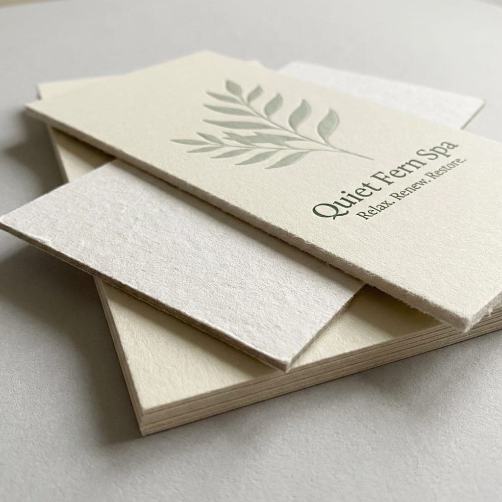 Printed samples showing 16 pt. Coated One Side paper