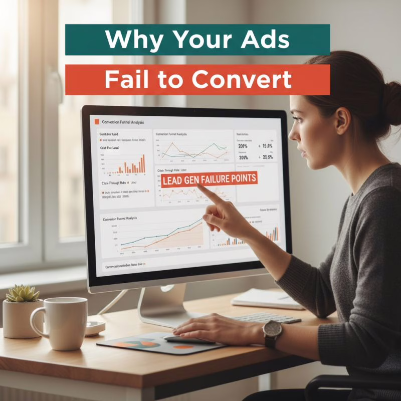 Marketing illustration: Why Your Digital Ads Get Clicks But Not Leads (And How to Fix It)