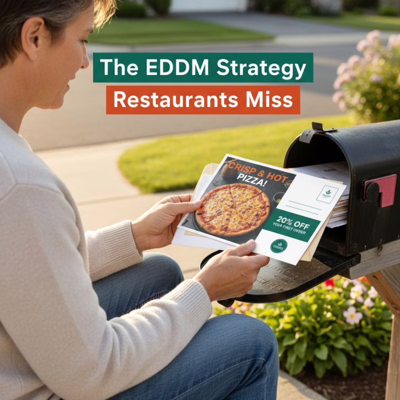 Marketing illustration: Every Door Direct Mail for Boca Raton Restaurants: Grow Local Business