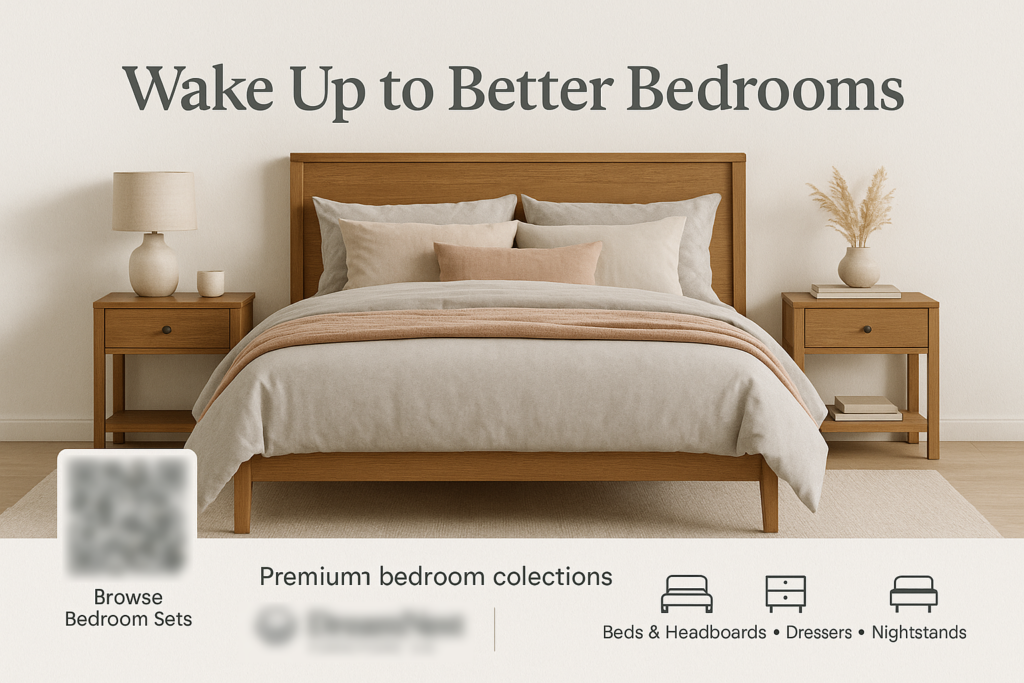 Historical direct-mail campaign artwork: Boutique Furniture Store Generates $82K in Sales with AI-Enhanced Postcard Push