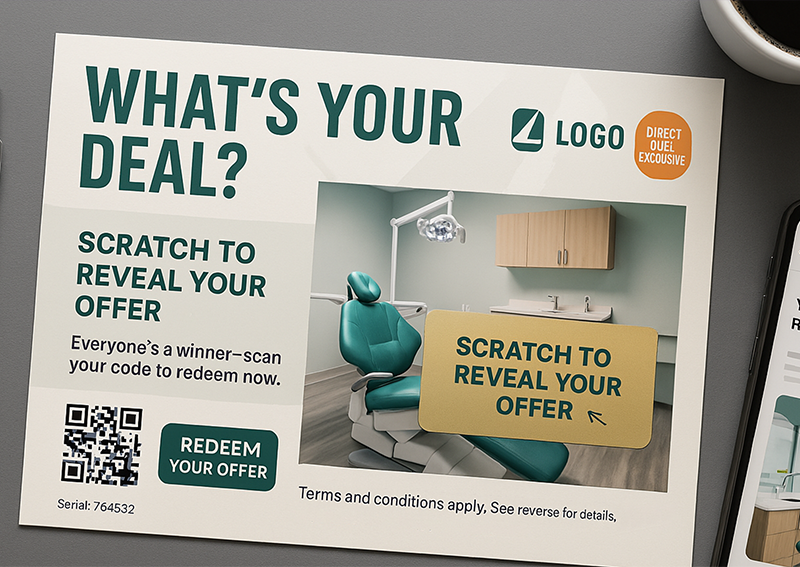 Scratch-off promotional mailer
