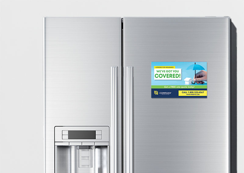 Promotional magnet on a refrigerator