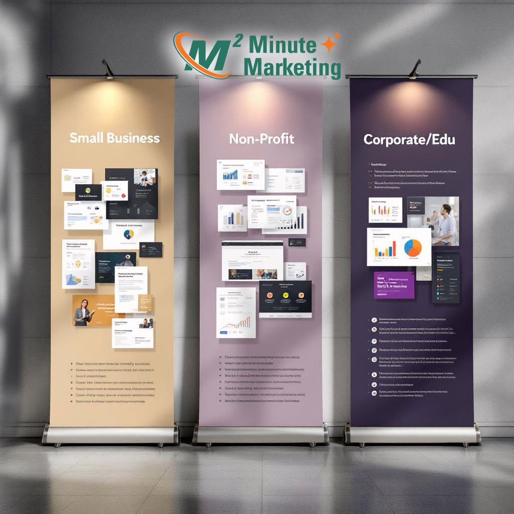 Marketing illustration: Industries We Serve: How MinuteMarketing Customizes Campaigns for Every Business