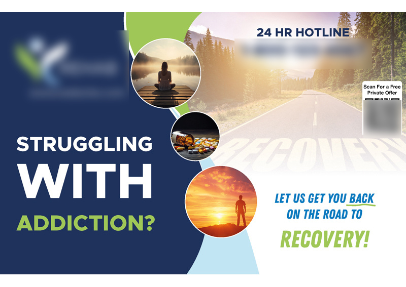 Historical direct-mail campaign artwork: Addiction Center Generates 115 New Clients with Urgent Recovery Message