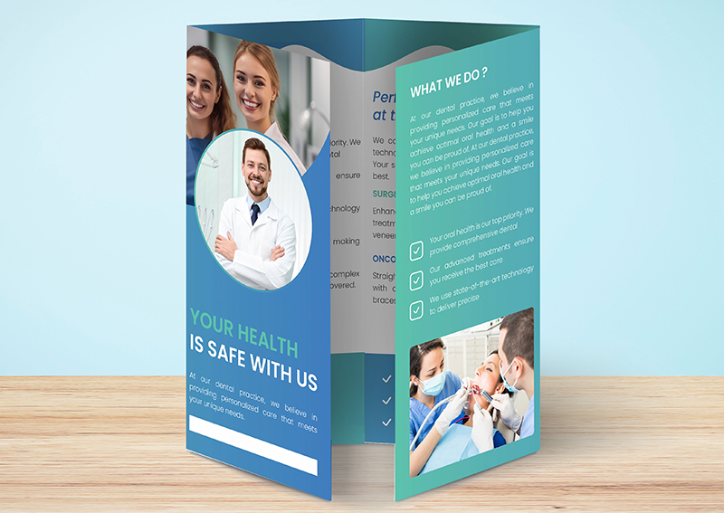 Folded healthcare brochure