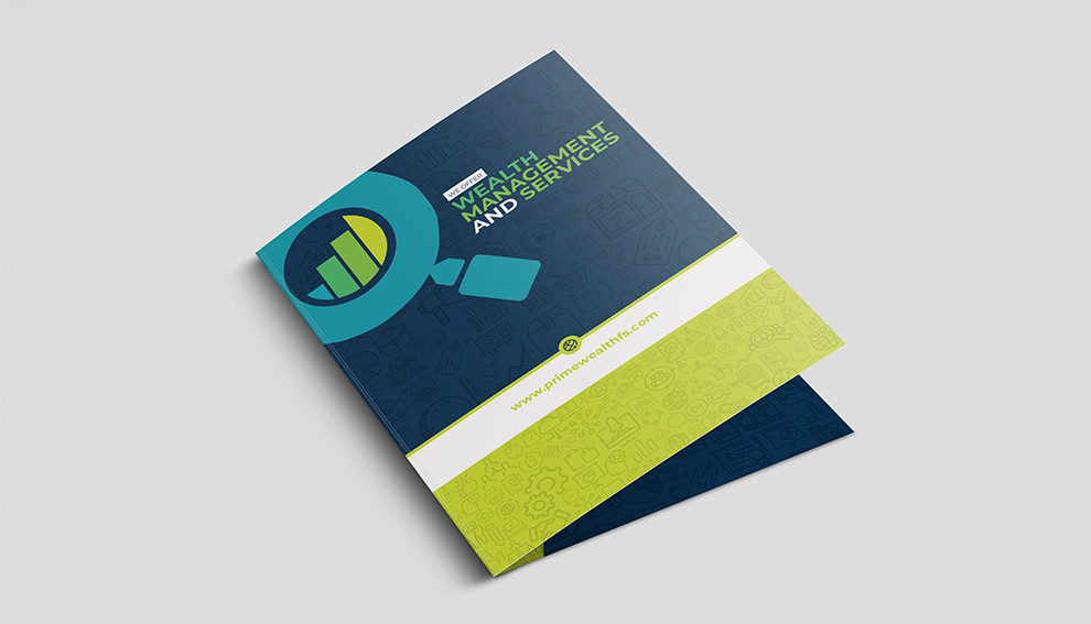 Printed financial-services presentation folder