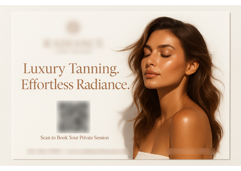 Historical direct-mail campaign artwork: Tanning Studio Increases High-End Bookings with AI-Targeted Postcards