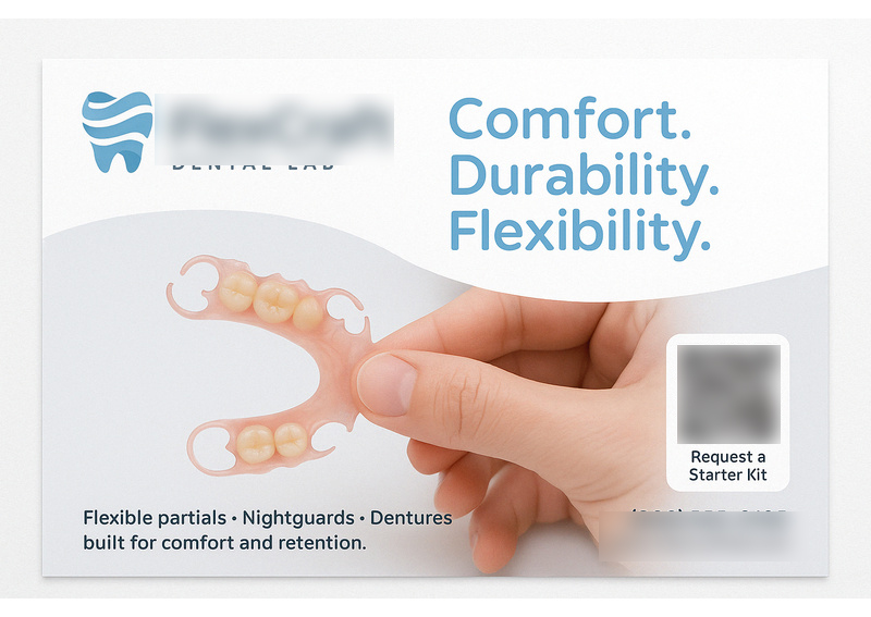 Historical direct-mail campaign artwork: Dental Lab Increases Consultation Leads with Product-Focused Postcard Campaign