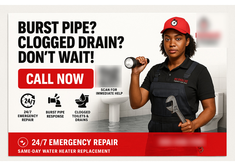 Historical direct-mail campaign artwork: 72 Emergency Calls Booked from 24/7 Plumbing Campaign
