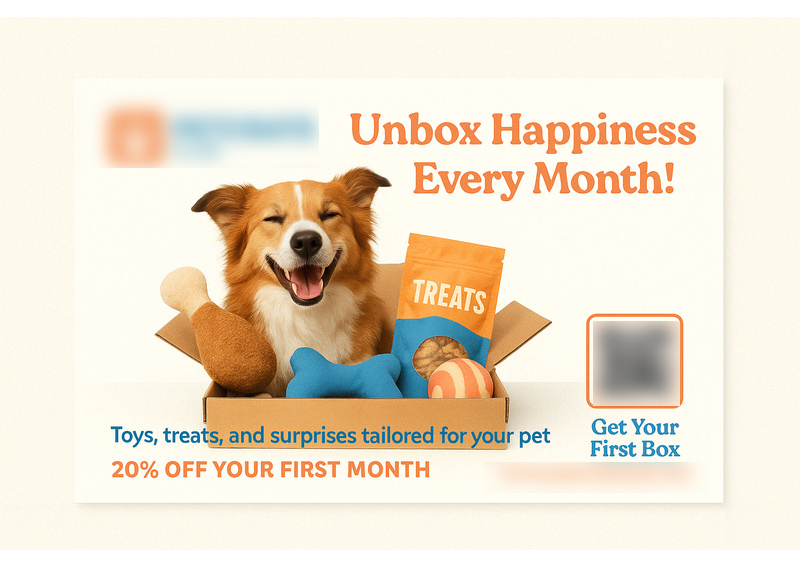 Historical direct-mail campaign artwork: Pet Subscription Service Sees 40% Increase in Subscriptions With Monthly Box Offer