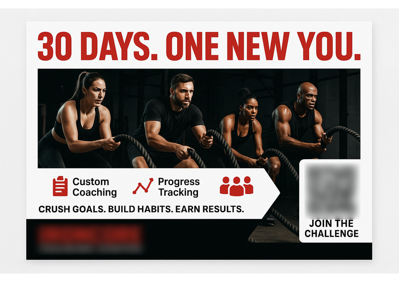 Historical direct-mail campaign artwork: 212 Signups Generated from “30 Days. One New You.” Campaign