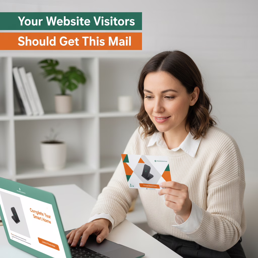 Marketing illustration: Direct Mail Retargeting: Convert Website Visitors Into Customers