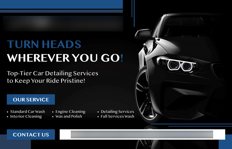 Historical direct-mail campaign artwork: Premium Auto Detailing Shop Increases High-Ticket Bookings with OMNI Campaign