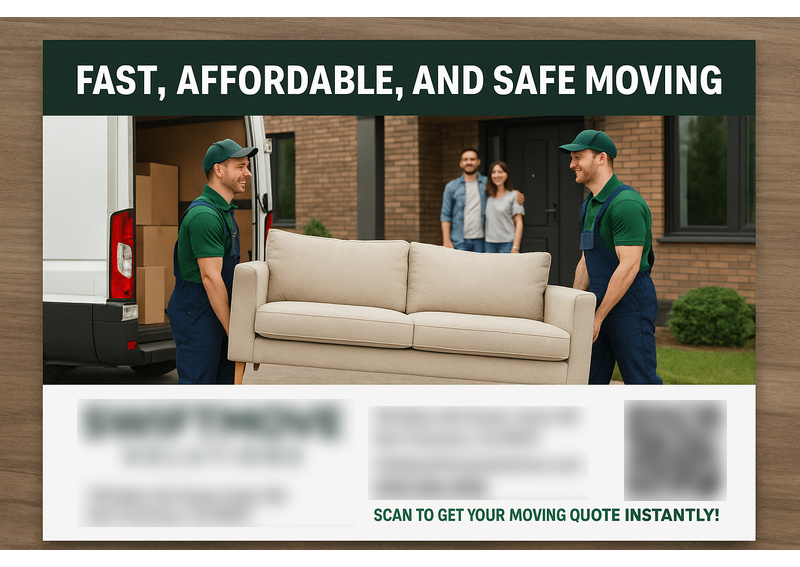 Historical direct-mail campaign artwork: Moving Company Generates Instant Quotes with High-Impact Postcard Campaign