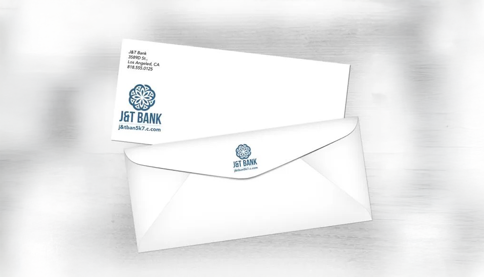 Printed bank letterhead and envelope