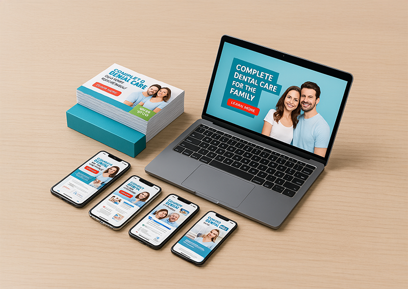 Coordinated dental print and digital campaign