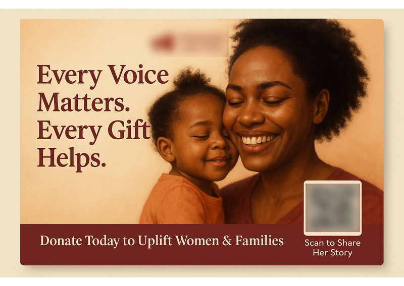 Historical direct-mail campaign artwork: Nonprofit Raises $41,500 Through Emotional Postcard + OMNI QR Funnel