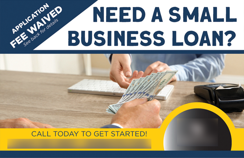 Historical direct-mail campaign artwork: Direct Mail Campaign Drives High-Intent Leads for Local Business Loan Provider